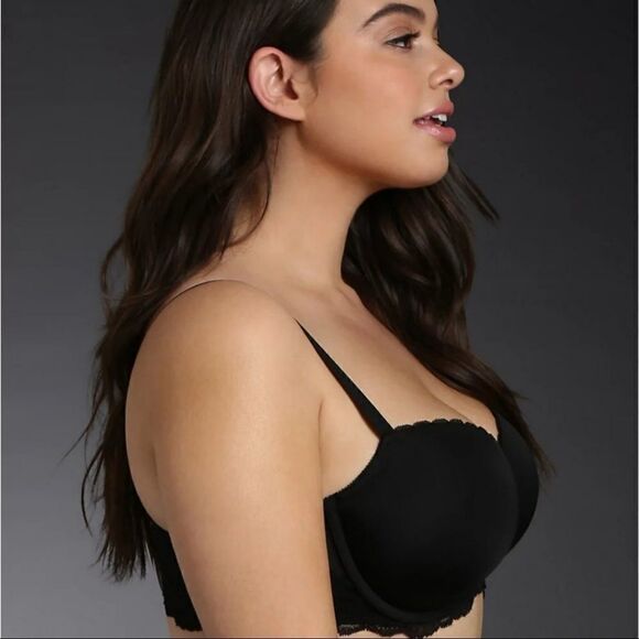TORRID Smooth Cup Push Up Demi Bra Plus Size Women's 44C Black - Picture 4 of 11